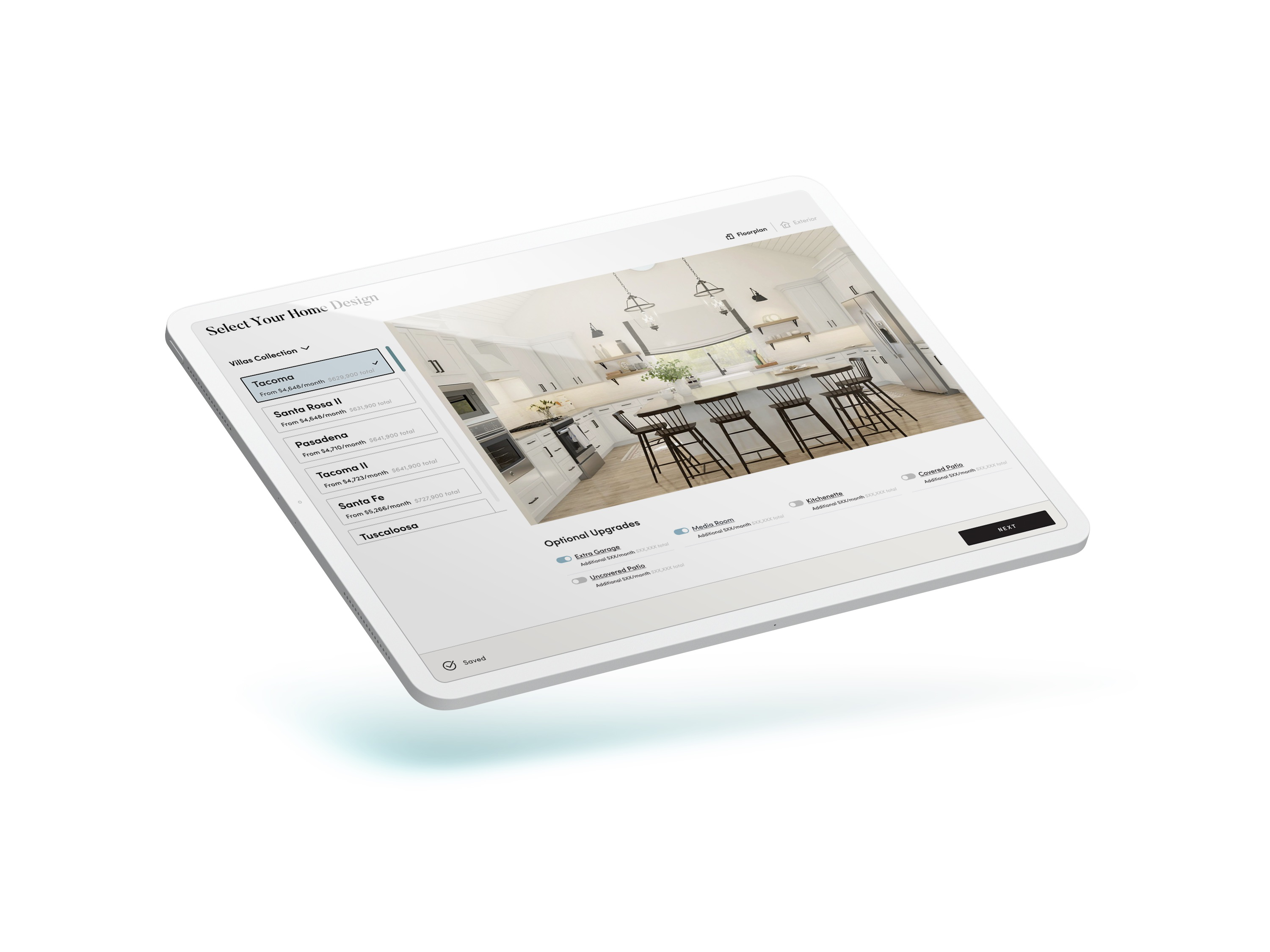 iPad showing Looks interiors